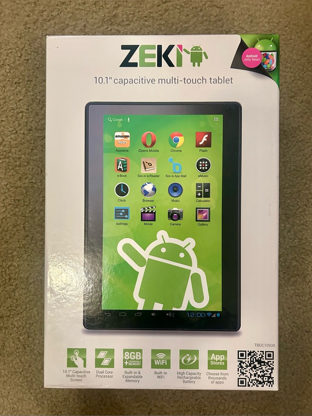 ZEKI 10.1" Capacitive Multi-Touch Black/White 8GB + Expandable Memory Tablet